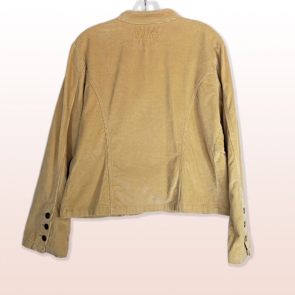 True Grit Ladies Stretch Cord Campaign Jacket Tan Mustard Size L - Picture 2 of 12